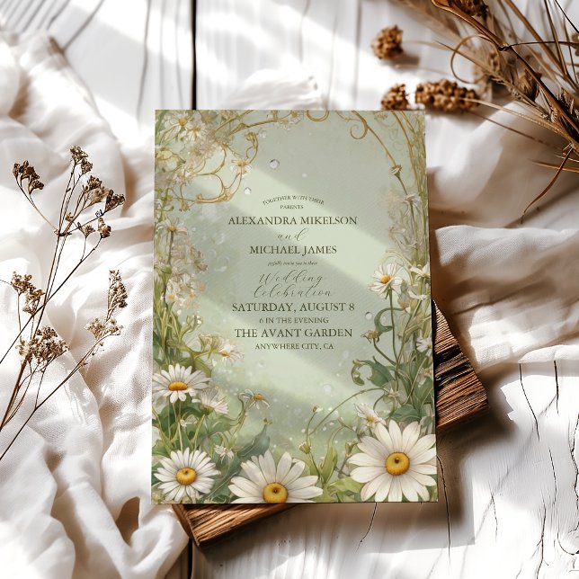 Invitation Mariage Marguerite Daisy Dusty (Créateur téléchargé)