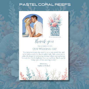 Invitation Mariage mariage Merci-Pastel Coral Reef-Beach