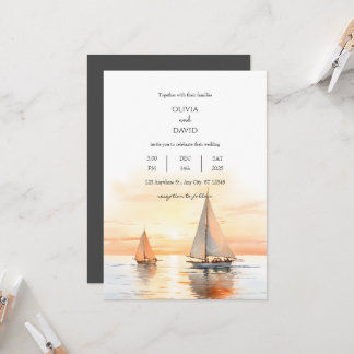 Invitation Mariage marin nautique inspiré Sea Horizon