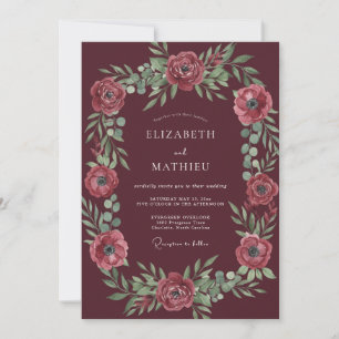 Invitation Mariage Marsala Rose Pâle