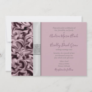 Invitation Mariage mauve-aubergine personnalisable