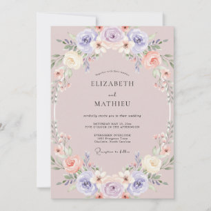 Invitation Mariage Mauve Élégant de Printemps
