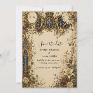 Invitation Mariage Médiéval Royal Gothique Celtique Monogramm