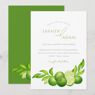 Invitation Mariage Méditerranéen Botanique Lime Élégant