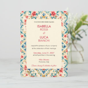 Invitation Mariage Méditerranéen Carrelage Italien