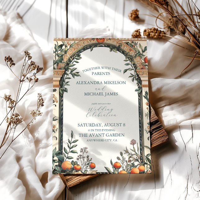 Invitation Mariage méditerranéen illustré (Créateur téléchargé)