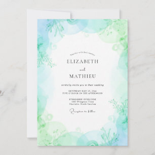 Invitation Mariage Menthe Feuillage Chartreuse Eucalyptus