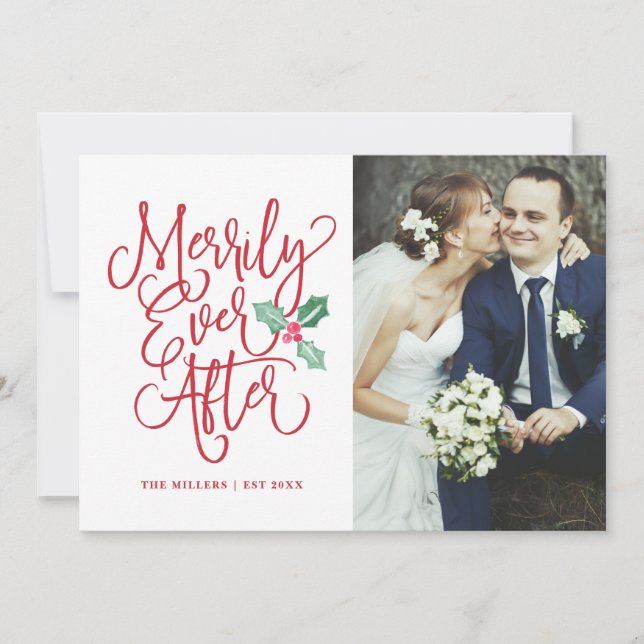 Invitation Mariage Merrily Ever After Vacances/Faire-Part de  (Devant)