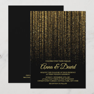 Invitation Mariage minimal de pluie dorée moderne