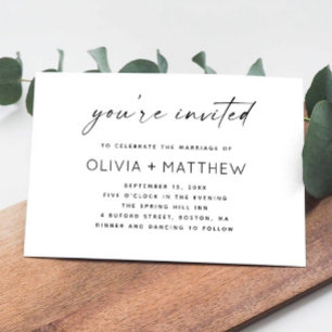 Invitation Mariage minimaliste à l'écriture manuscrite - Code