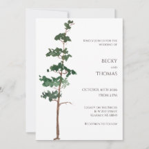 Mariage Minimaliste Aquarelle Épinette