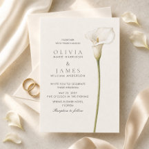 Mariage minimaliste au lys calla blanc moderne