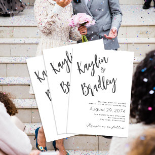 Invitation Mariage minimaliste avec les parents