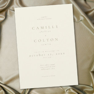 Invitation Mariage Minimaliste Crème d'Ivoire Élégant