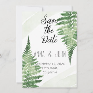 Invitation Mariage minimaliste de foune verte