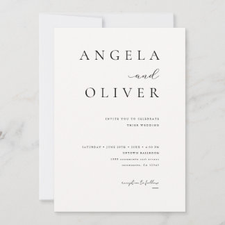 Invitation Mariage minimaliste de script élégant moderne ivoi