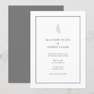 Invitation Mariage minimaliste de typographie moderne
