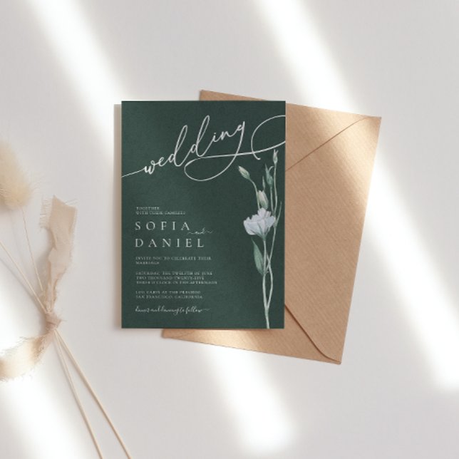 Invitation Mariage minimaliste d'hiver Sage Green (Créateur téléchargé)