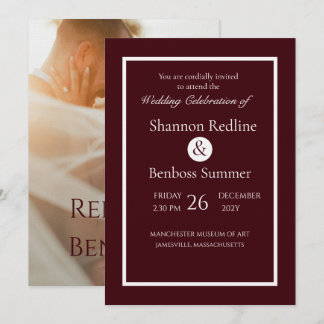 Invitation Mariage Minimaliste Élégant en Bourgogne