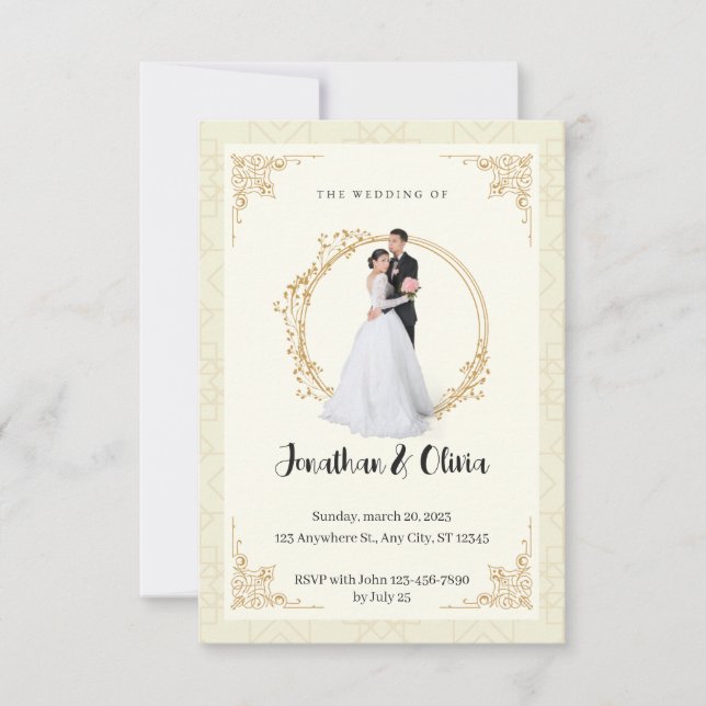 Invitation Mariage minimaliste élégant moderne (Devant)