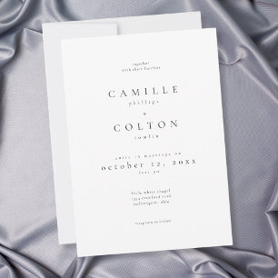 Invitation Mariage Minimaliste Élégant Noir et Blanc
