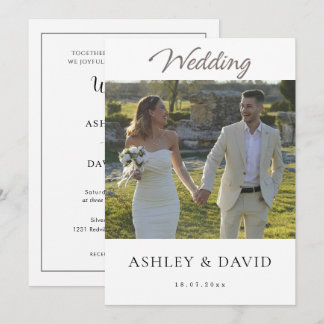 Invitation Mariage minimaliste élégant semi-moderne chic avec