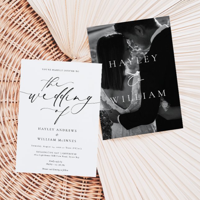 Invitation Mariage minimaliste Ellesmere (Wedding Invitation Ellesemere Photo )