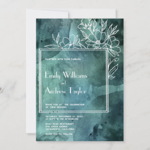 Invitation Mariage minimaliste Emerald magnolia
