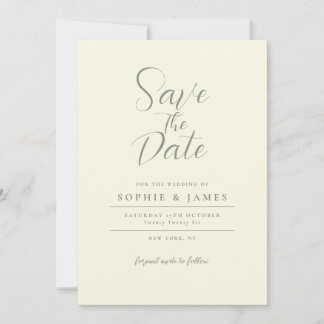 Invitation Mariage minimaliste En Ivoire Moderne Sauvez La Da
