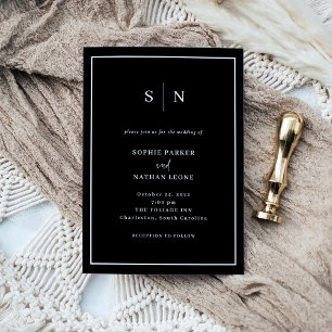 Invitation Mariage Minimaliste et Chic Bordure Blanche