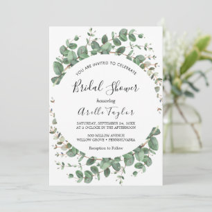 Invitation Mariage Minimaliste Feuille Fleurs Vertes pour l