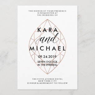 Invitation Mariage minimaliste géométrique moderne