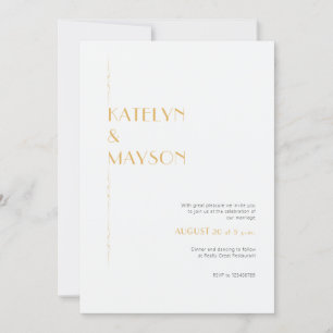 Invitation Mariage minimaliste Gold & Ivory Modern