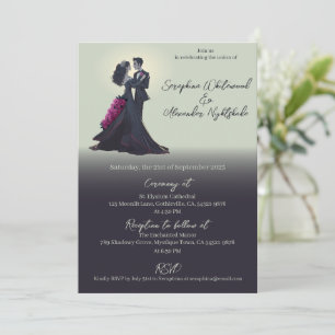 Invitation Mariage minimaliste gothique romantique