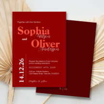 Mariage minimaliste gras Cherry rouge