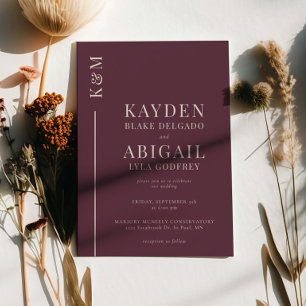 Invitation Mariage minimaliste Mauve Clean Line