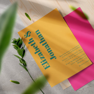 Invitation Mariage minimaliste mélange et assorti de lever de
