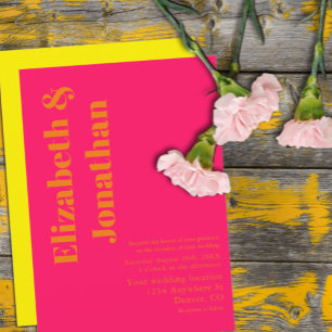 Invitation Mariage minimaliste mélange et assorti de lever de