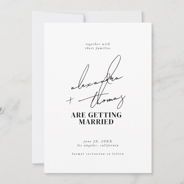 Invitation Mariage minimaliste moderne (Devant)