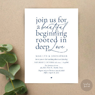 Invitation Mariage Minimaliste Moderne Beau Dîner d'Amour