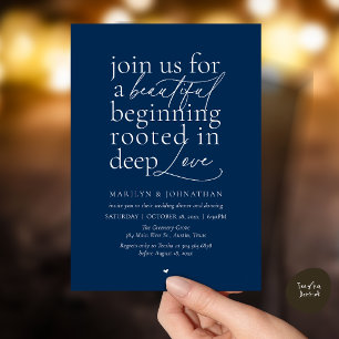 Invitation Mariage Minimaliste Moderne Beau Dîner d'Amour