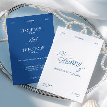 Mariage Minimaliste Moderne Bleu et Blanc