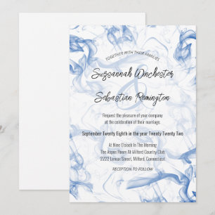 Invitation Mariage minimaliste moderne bleu Mist Modèle