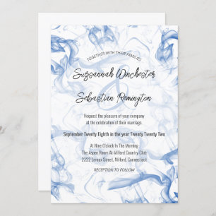 Invitation Mariage minimaliste moderne bleu Mist Modèle