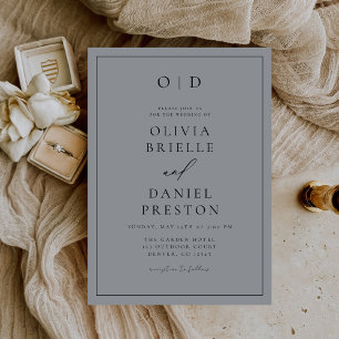 Invitation Mariage minimaliste moderne de calligraphie gris e