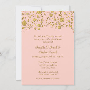 Invitation Mariage minimaliste moderne doré pailleté pour cou