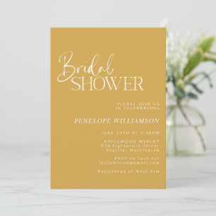 Invitation Mariage Minimaliste Moderne Écriture Jaune