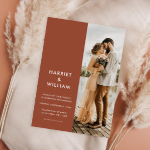 Invitation Mariage minimaliste moderne en terre cuite