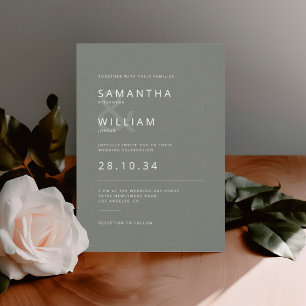 Invitation Mariage minimaliste moderne & mariage élégant
