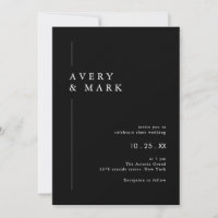 Mariage minimaliste moderne noir foncé